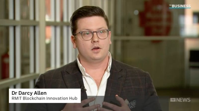 BTS footage in the BIH studio with ABC News to talk crypto and regulation